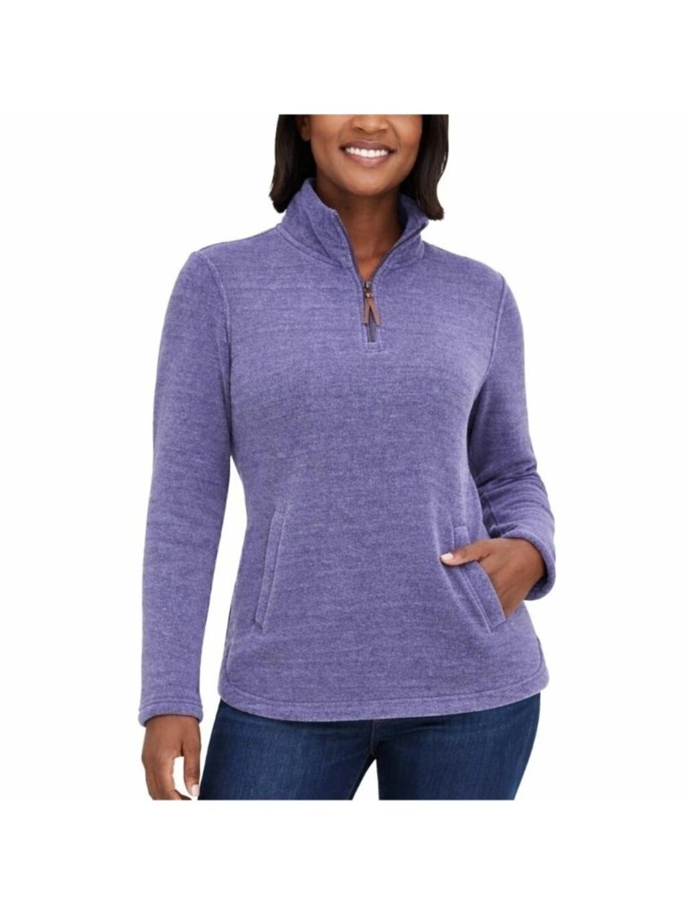 NWOT 32 Degrees  Women's XXL Chenille  1/4 Zip Pullover Fleece Sweater Purple
